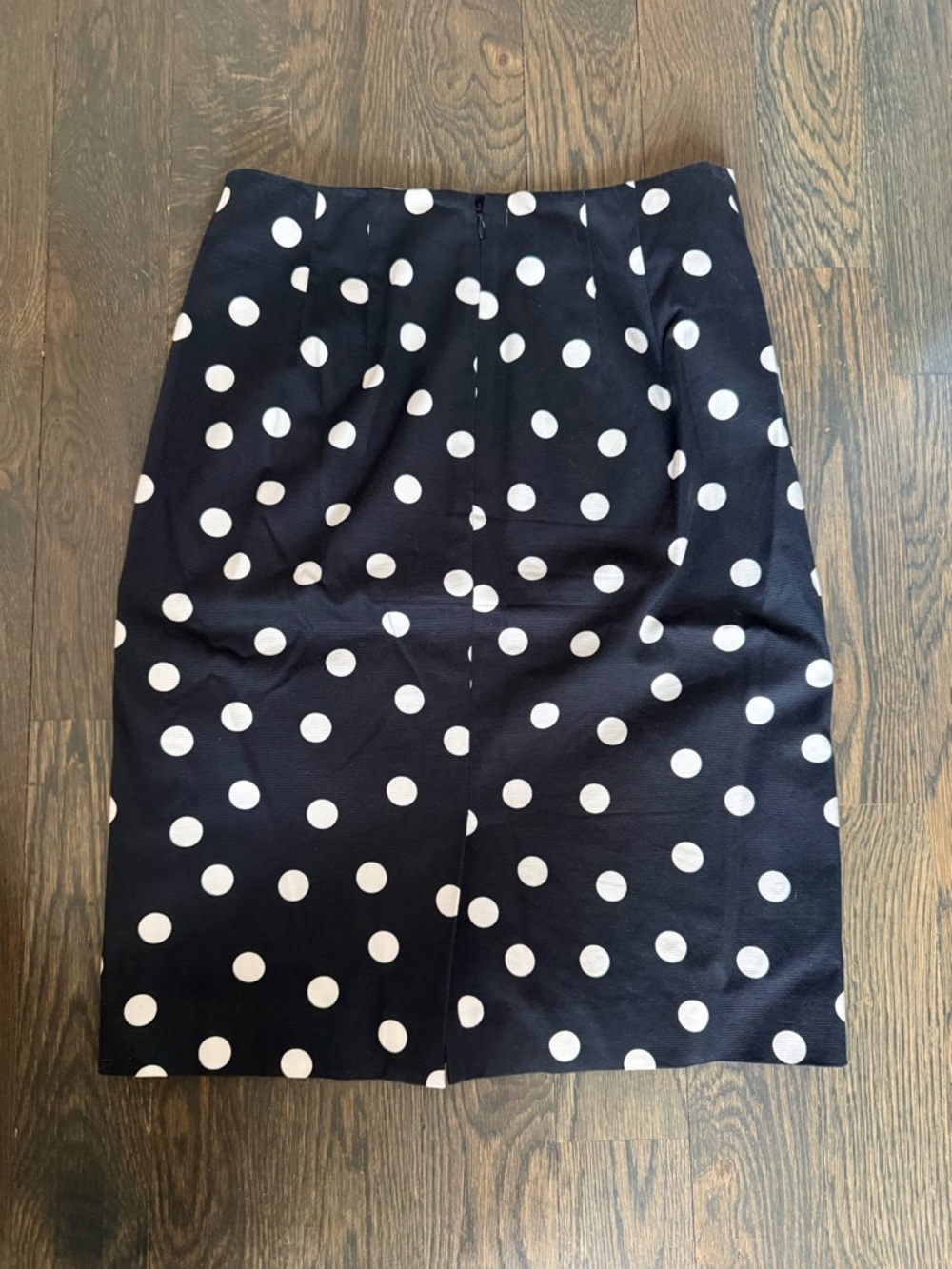 Ann Taylor Black Pencil Skirt with White Polka Dots